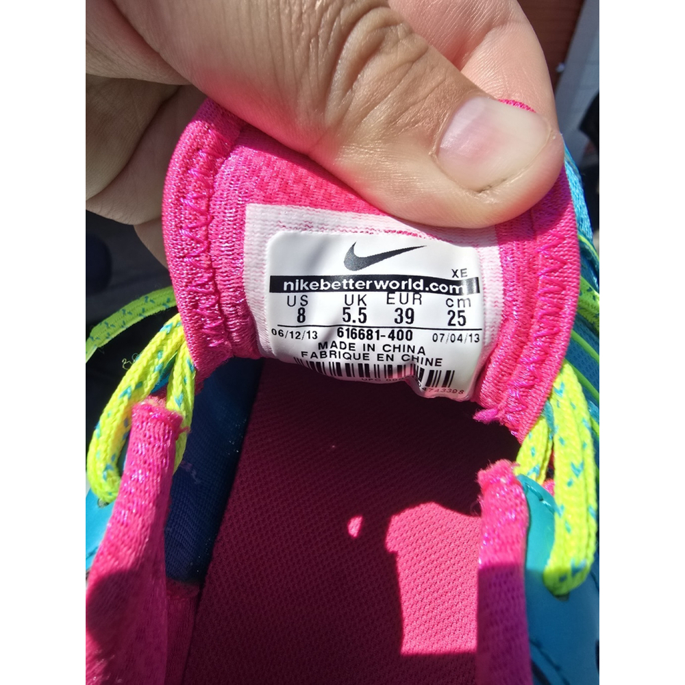 Nike Flex Trail 2 Womens Size 8 Blue Lime Pink Trail Running Shoes 616681 400 - Picture 3 of 6